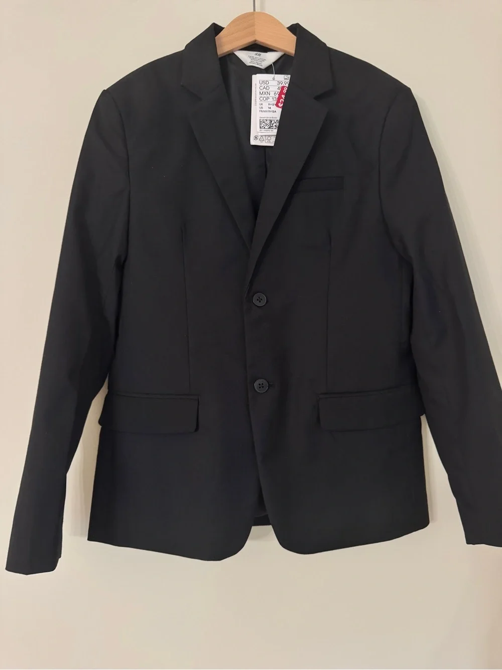 H&M Black Kids Blazer Jacket - Classic Tailored Look